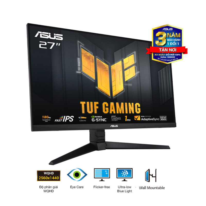 Màn hình ASUS TUF VG27AQ3A (27 inch/QHD/IPS/180Hz/1ms/loa)