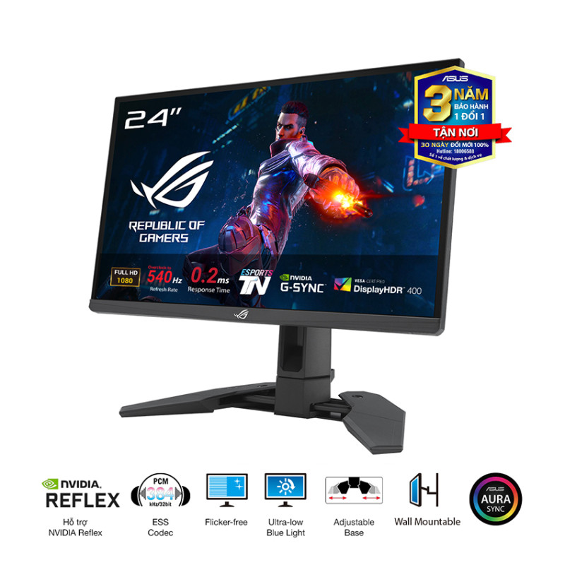 Màn hình ASUS ROG Swift Pro PG248QP (24.1 inch/FHD/TN/540Hz/0.2ms)