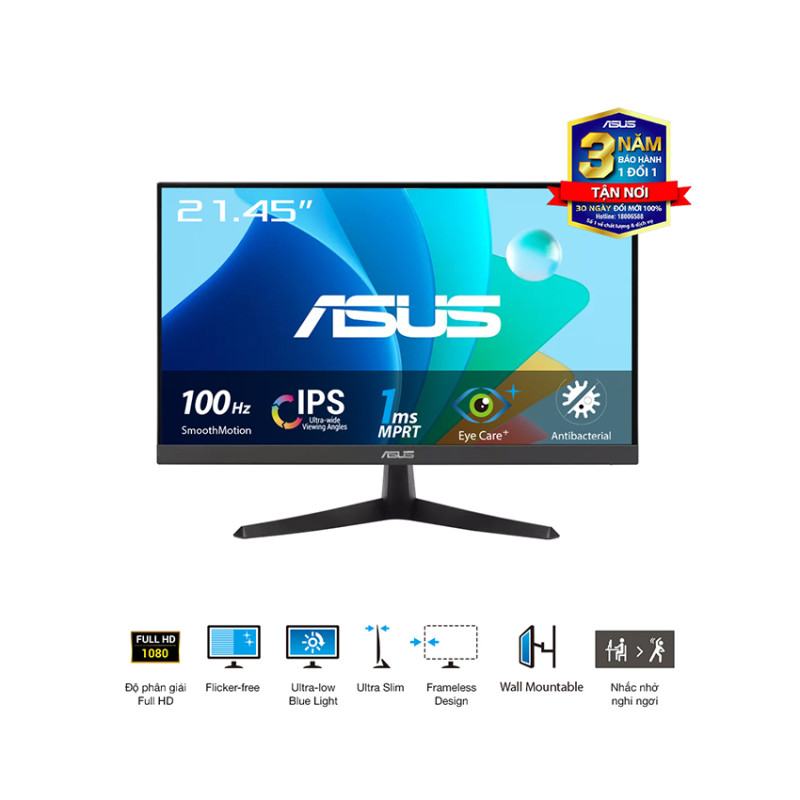 Màn hình ASUS VY229HF (21.5 inch/FHD/IPS/100Hz/1ms)
