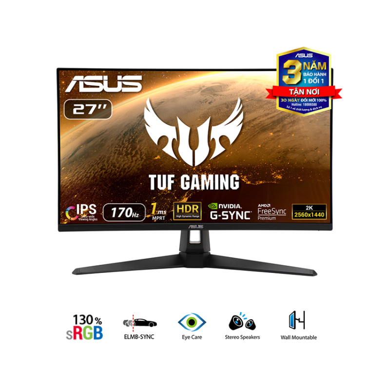 Màn hình ASUS TUF VG27AQ1A (27 inch/QHD/IPS/170Hz/1ms/loa)