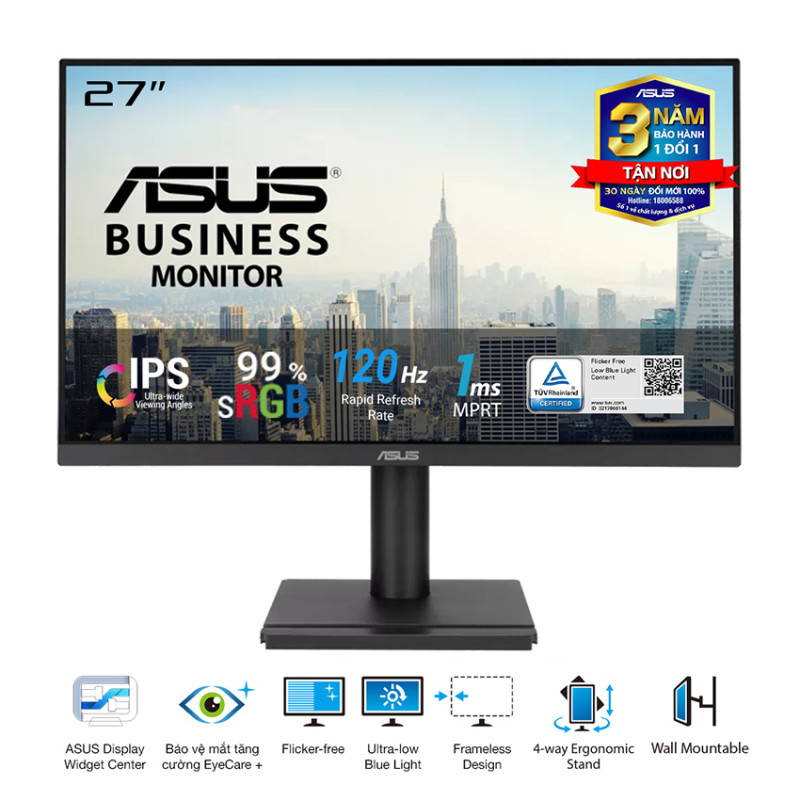 Màn hình ASUS VA279QGS (27 inch/FHD/IPS/120Hz/1ms/loa)