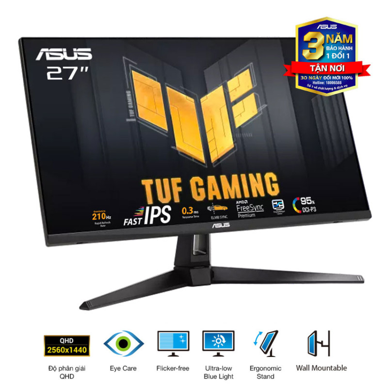 Màn hình Asus TUF VG27AQ5A (27 inch/QHD/Fast IPS/210Hz/1ms/loa)