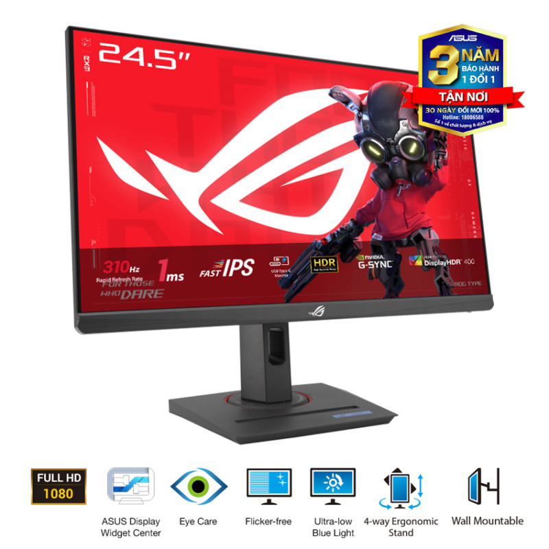 Màn hình ASUS ASUS ROG Strix XG259Cms (24.5 inch/FHD/Fast IPS/310Hz/1ms/USB-C)