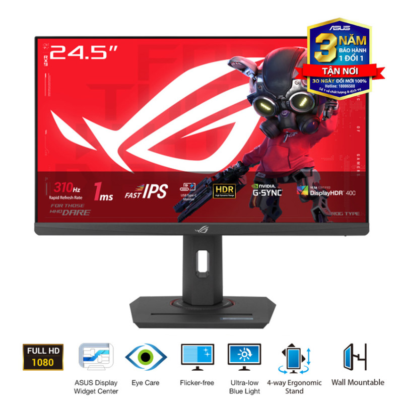 Màn hình ASUS ASUS ROG Strix XG259Cms (24.5 inch/FHD/Fast IPS/310Hz/1ms/USB-C)
