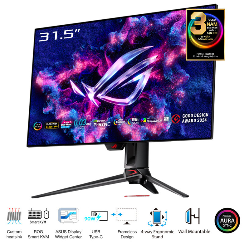 Màn hình ASUS ROG Strix PG32UCDP (31.5 inch/OLED/UHD-240Hz hoặc FHD-480Hz/0.03ms)