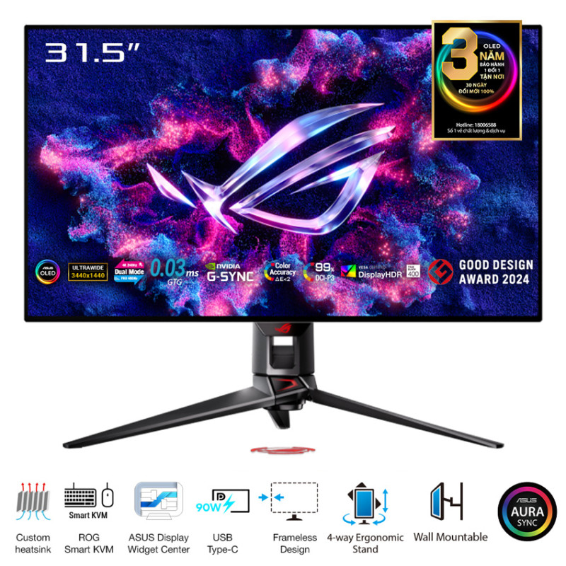 Màn hình ASUS ROG Strix PG32UCDP (31.5 inch/OLED/UHD-240Hz hoặc FHD-480Hz/0.03ms)