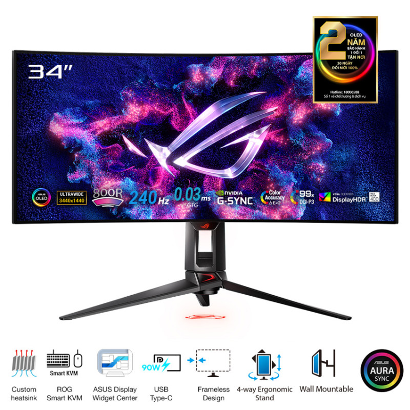 Màn hình ASUS ROG Swift OLED PG34WCDM (34 inch/WQHD/OLED/240Hz/0.03ms/cong)