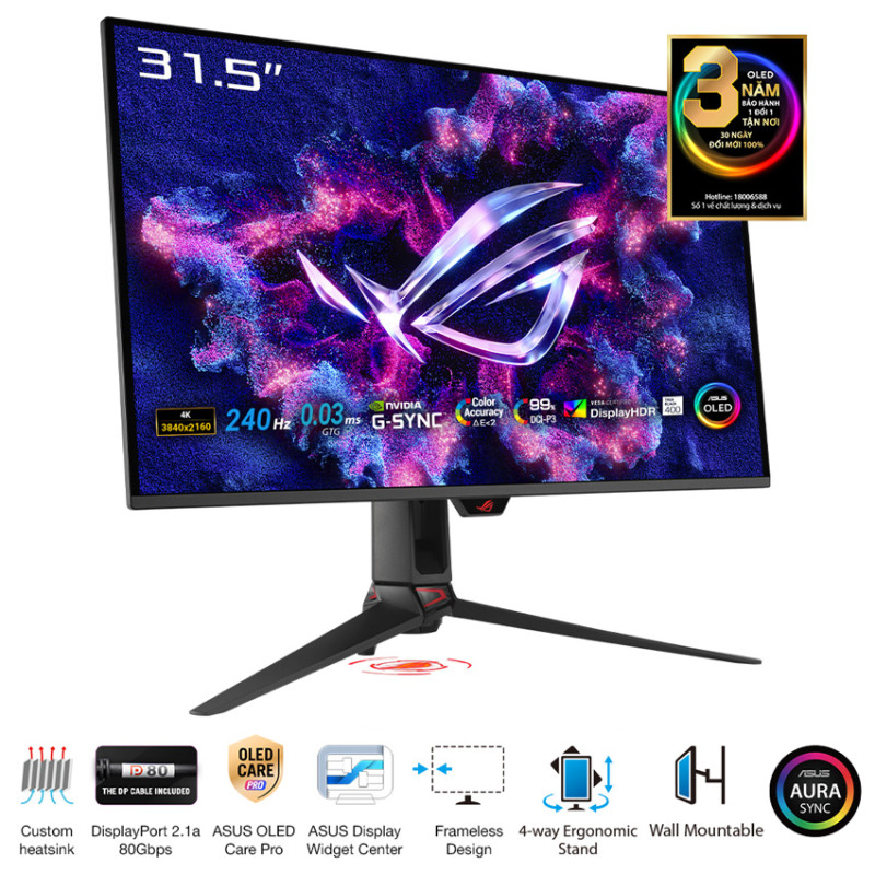 Màn hình ASUS ROG Swift PG32UCDM (31.5 inch/OLED UHD/240Hz/0.03ms/USB-C)
