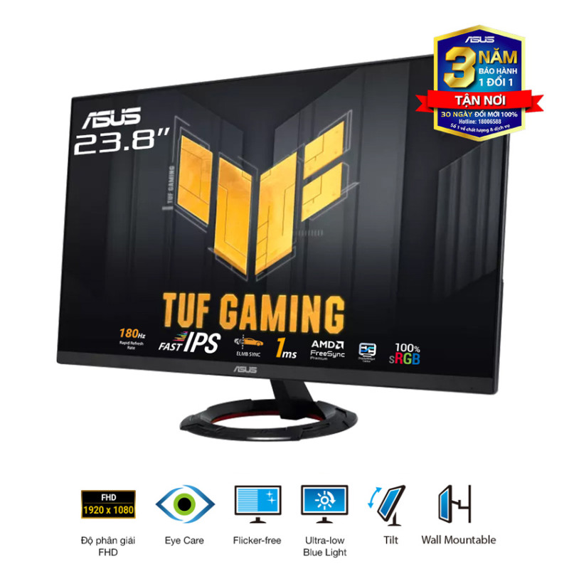 Màn hình ASUS TUF VG249Q3R (23.8 inch/FHD/Fast IPS/180Hz/1ms/loa)