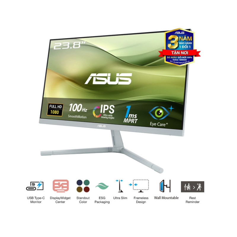 Màn hình ASUS VU249CFE-G (23.8 inch/FHD/IPS/100Hz/1ms/USB-C 15W)