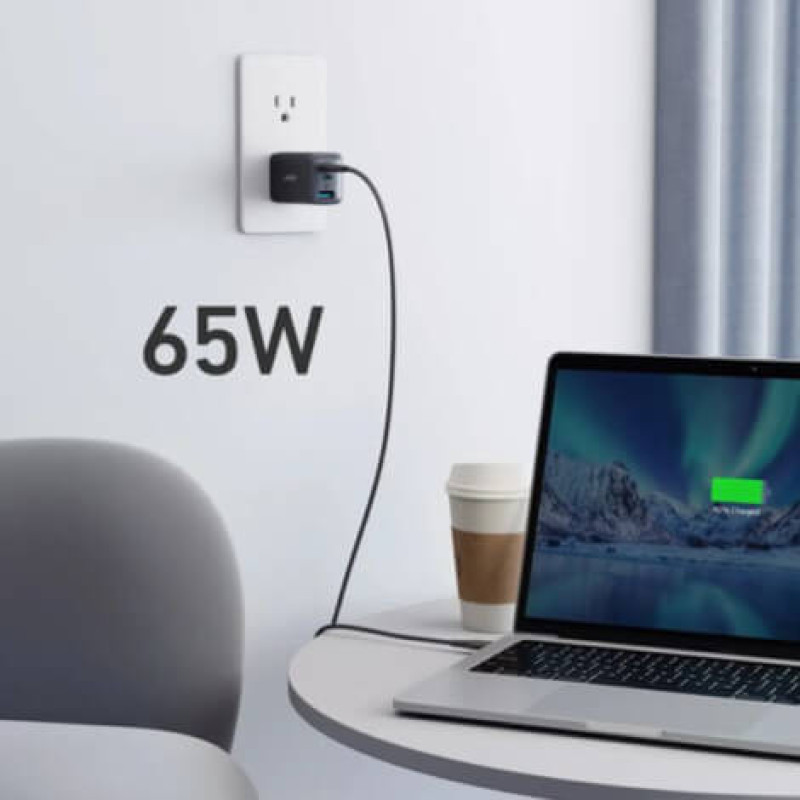 Củ Sạc Nhanh 2C+1A ANKER PowerPort III A2667 65W (GaN II Charger) Đen